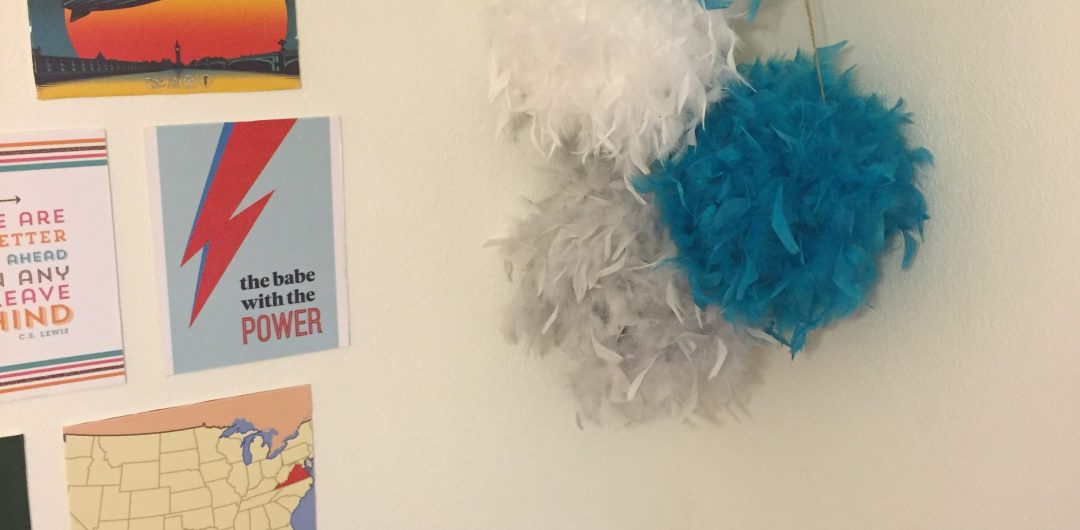 DIY Hanging Feather Boa Balls