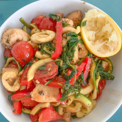 21 Day Fix Pesto Chicken Zoodles