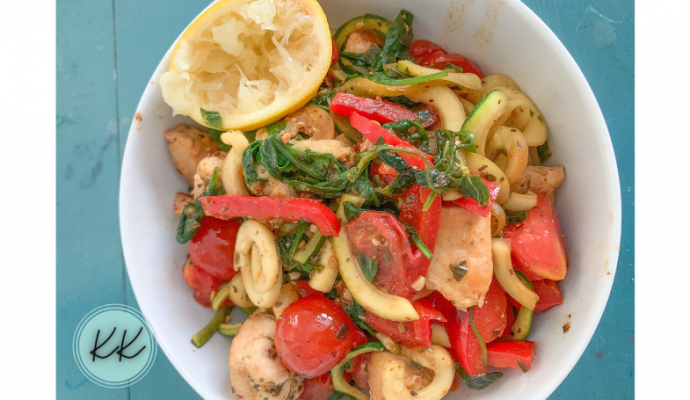 Lemon Pesto Chicken and Zoodles