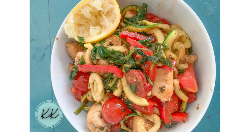 Lemon Pesto Chicken and Zoodles