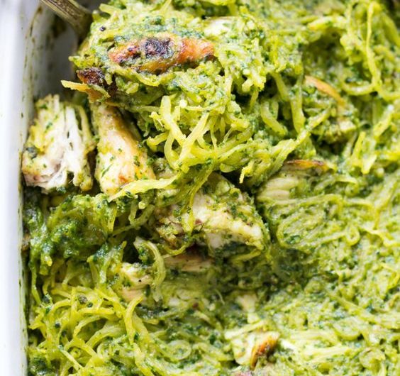 chicken pesto spaghetti squash