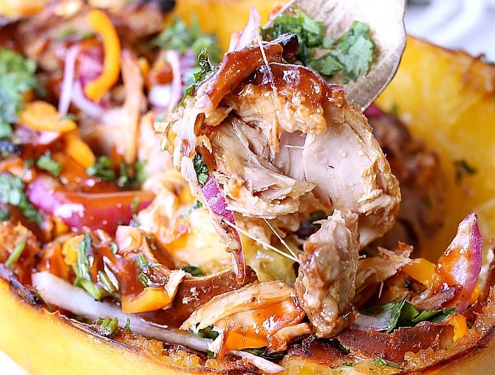 BBQ chicken stuffed spaghetti squash